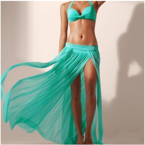 New Bikini Cover Up Long Skirt Elastic Waist - Picture 1 of 4